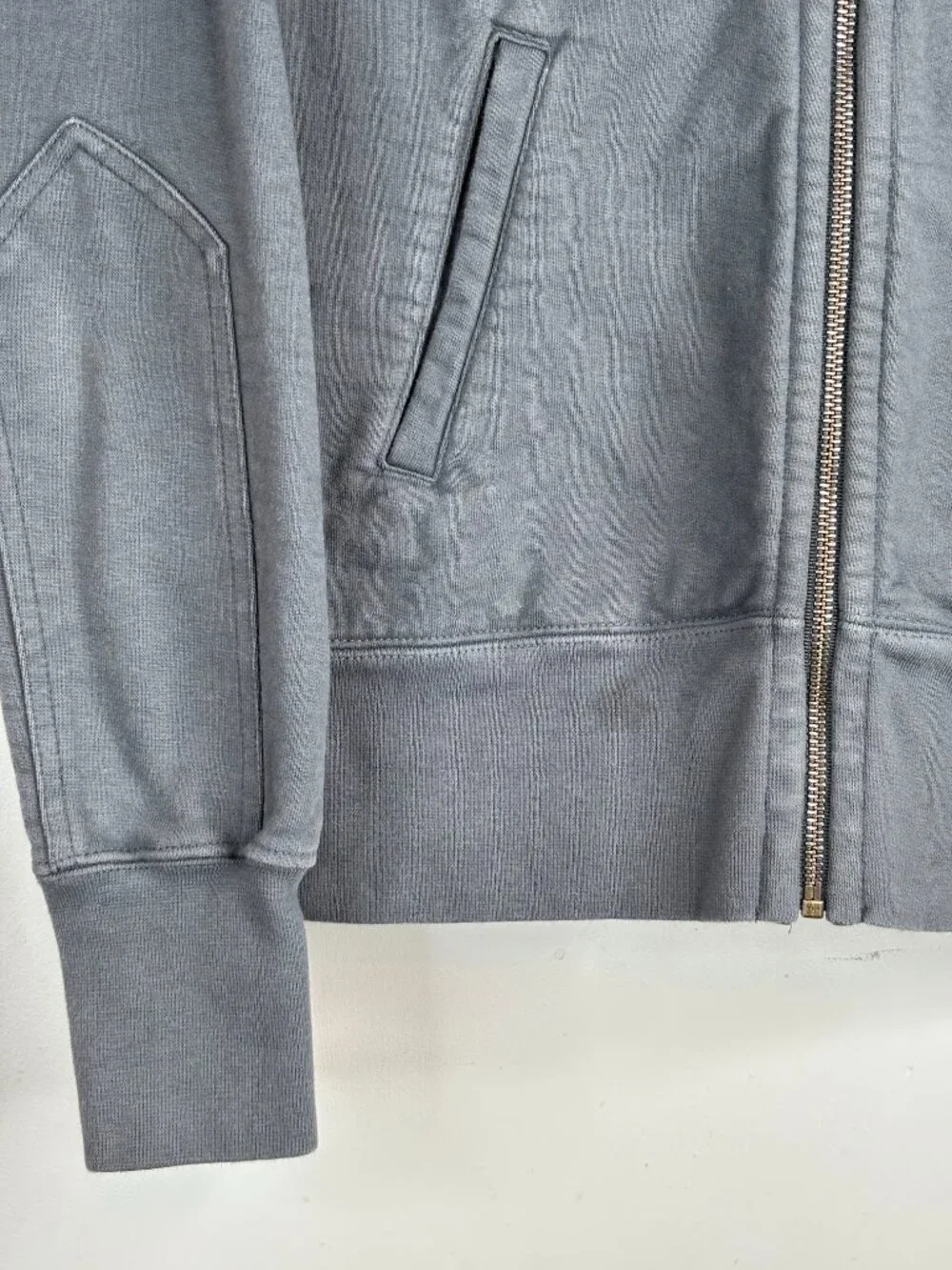 American Giant Womens Moto Full Zip Track Jacket Medium M Iron Grey Heavyweight